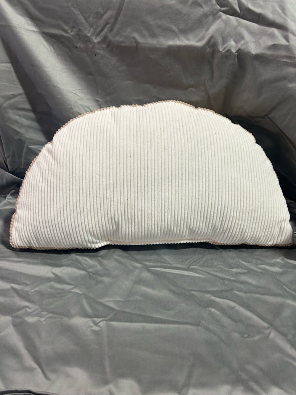 Room Essentials Cream Ribbed Half-Moon Toss Pillow